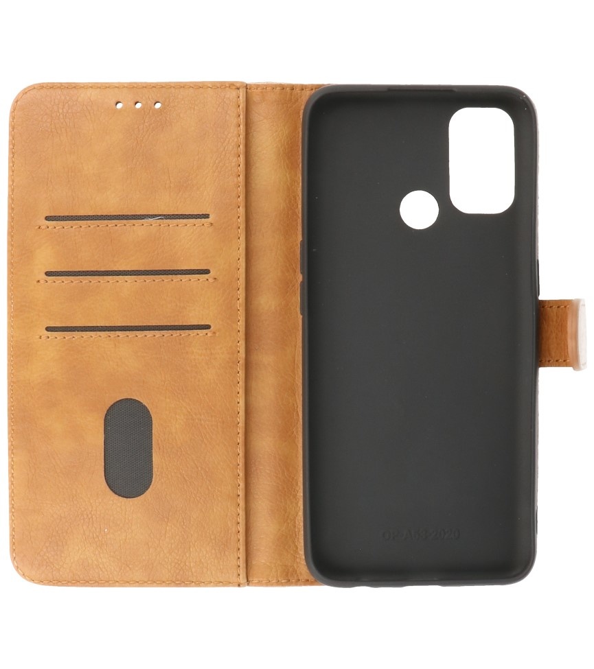 Funda Bookstyle Wallet Cases para Oppo A53s 4G - A53 Marrón