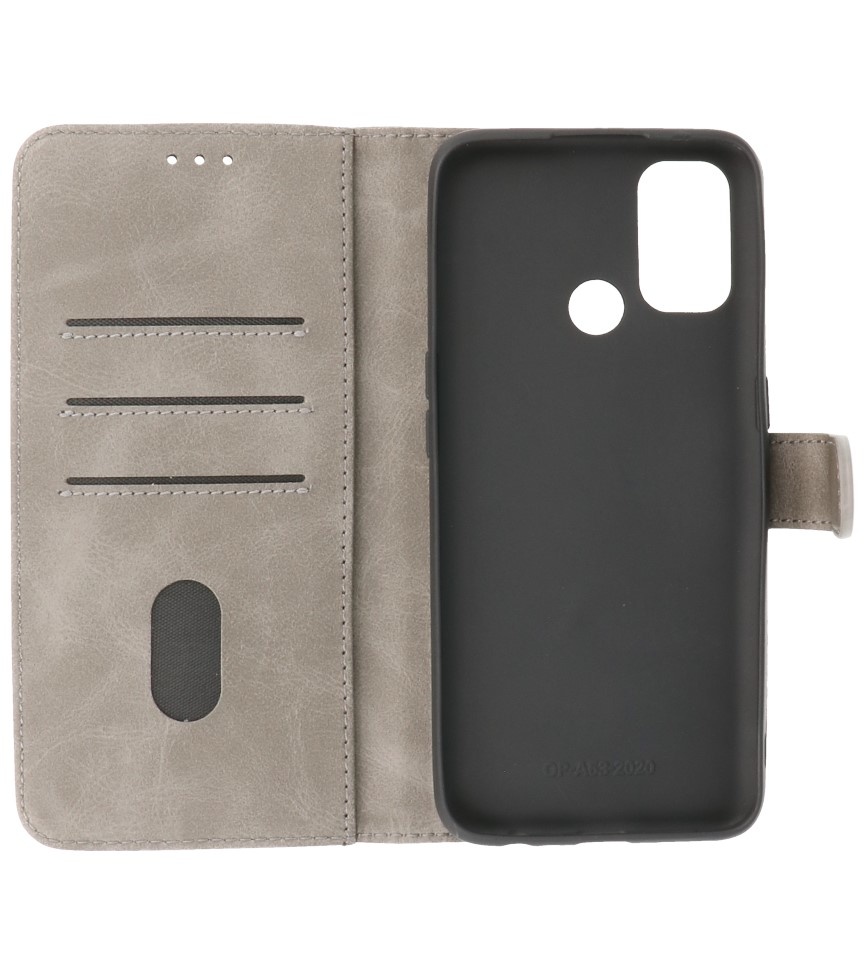 Funda Bookstyle Wallet Cases para Oppo A53s 4G - A53 Gris