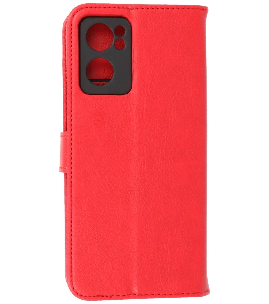 Bookstyle Wallet Cases Cover for Oppo Reno 7 5G Red