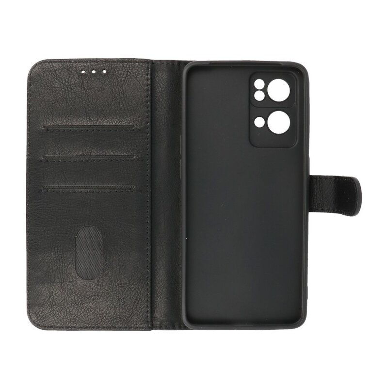 Bookstyle Wallet Cases Hülle für Oppo Reno 7 Pro 5G Schwarz