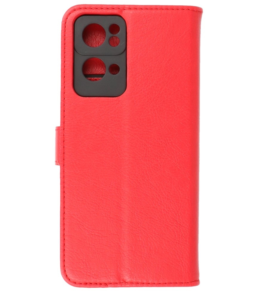 Bookstyle Wallet Cases Cover pour Oppo Reno 7 Pro 5G Rouge