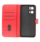 Bookstyle Wallet Cases Cover for Oppo Reno 7 Pro 5G Red