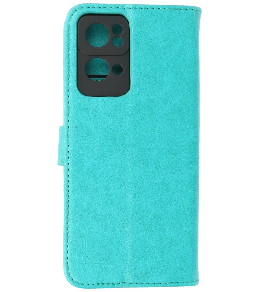 Bookstyle Wallet Cases Cover for Oppo Reno 7 Pro 5G Green