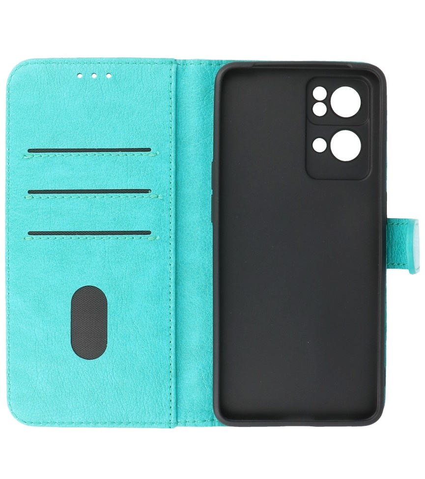 Bookstyle Wallet Cases Cover pour Oppo Reno 7 Pro 5G Vert