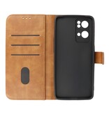 Bookstyle Wallet Cases Hoesje voor Oppo Reno 7 Pro 5G Bruin