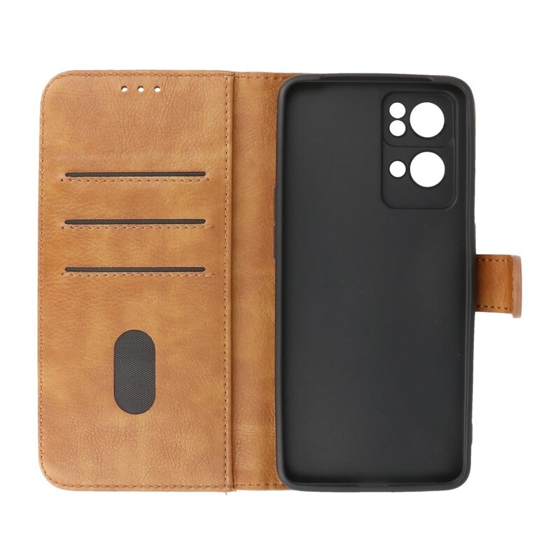 Bookstyle Wallet Cases Hoesje voor Oppo Reno 7 Pro 5G Bruin