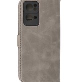 Bookstyle Wallet Cases Custodia per Oppo Reno 7 Pro 5G grigio