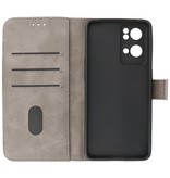 Bookstyle Wallet Cases Custodia per Oppo Reno 7 Pro 5G grigio