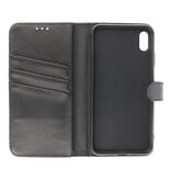 Etui portefeuille en cuir véritable pour iPhone X - XS Noir
