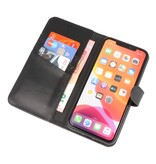 Echt Lederen Hoesje Wallet Case voor iPhone X - XS Zwart