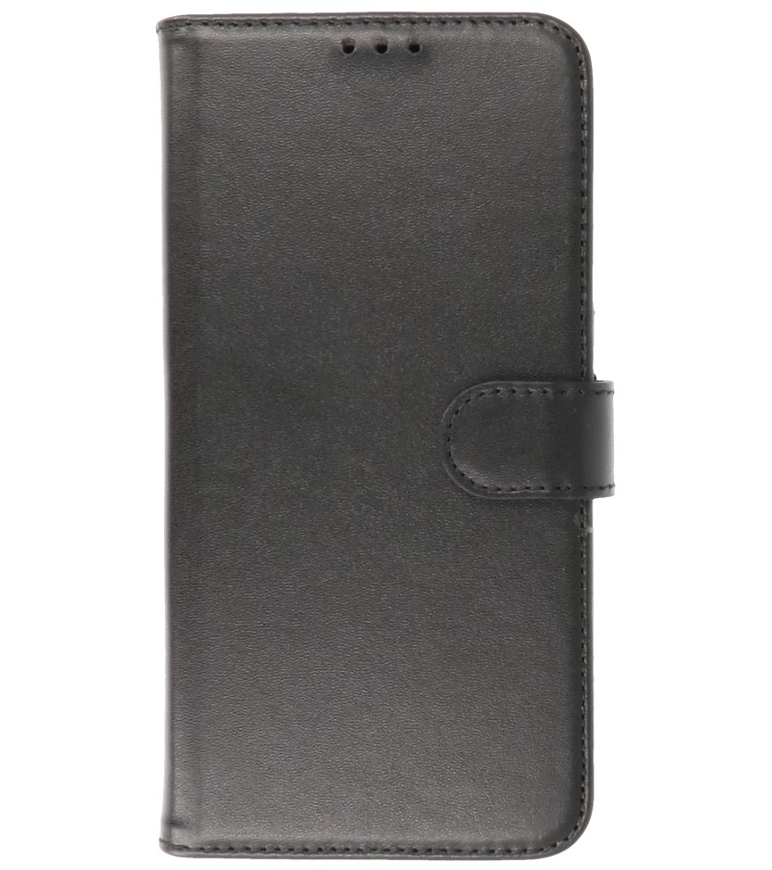 Echt Lederen Hoesje Wallet Case voor iPhone XS Max Zwart