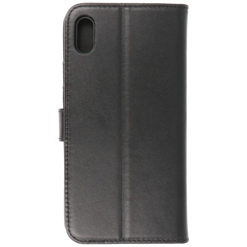 Echtes Leder Cover Wallet Case für iPhone XS Max Schwarz