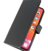 Echt Lederen Hoesje Wallet Case voor iPhone XS Max Zwart