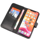 Echt Lederen Hoesje Wallet Case voor iPhone XS Max Zwart