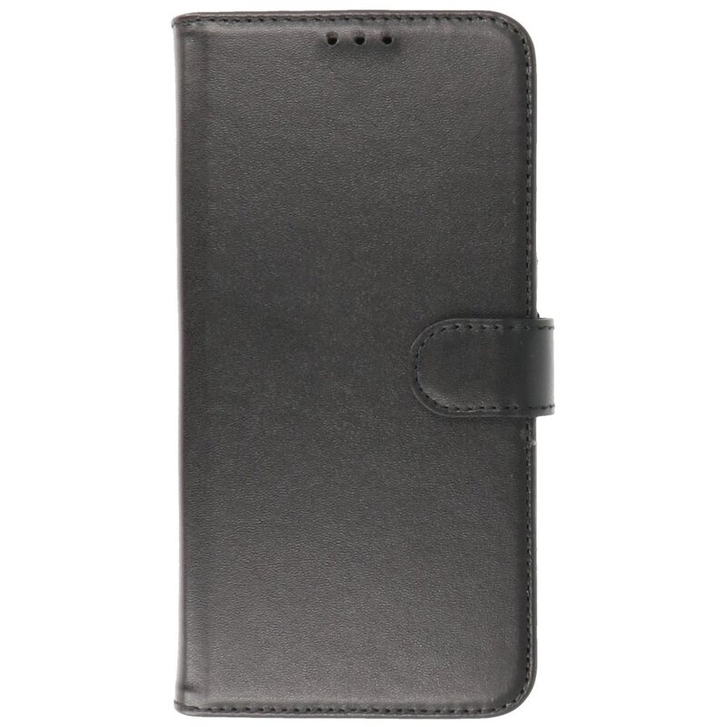 Echt Lederen Hoesje Wallet Case voor iPhone XR Zwart