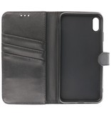 Echtes Leder Case Wallet Case für iPhone XR Schwarz