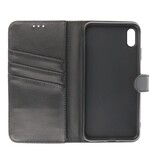Echt Lederen Hoesje Wallet Case voor iPhone XR Zwart