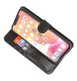 Echt Lederen Hoesje Wallet Case voor iPhone XR Zwart