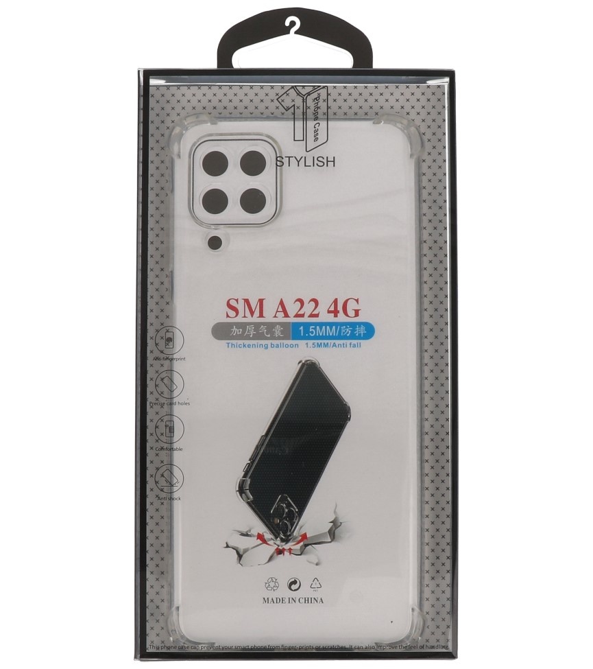 Stødsikker TPU-cover til Samsung Galaxy A22 4G Gennemsigtig