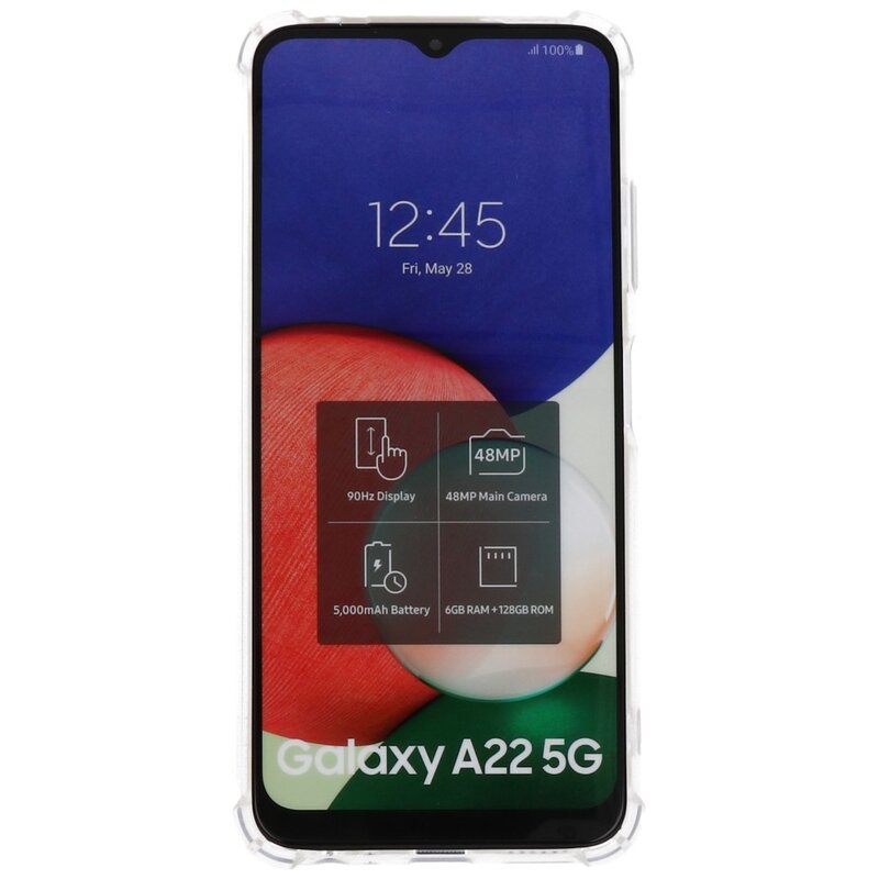 Stødsikker TPU-cover til Samsung Galaxy A22 5G Gennemsigtig