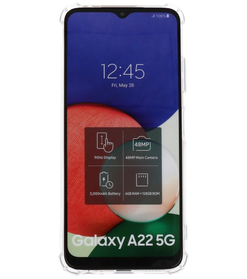 Funda de TPU a prueba de golpes para Samsung Galaxy A22 5G Transparente