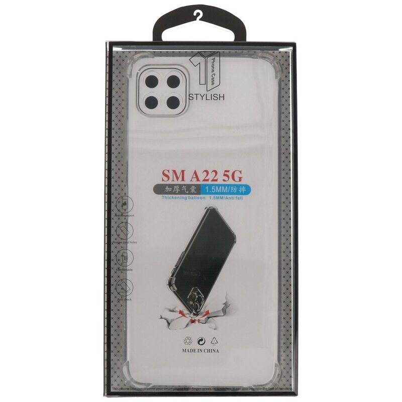 Custodia in TPU antiurto per Samsung Galaxy A22 5G trasparente