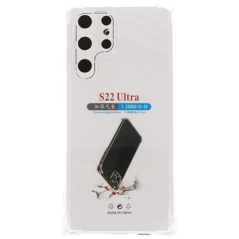 Funda de TPU a prueba de golpes para Samsung Galaxy S22 Ultra transparente