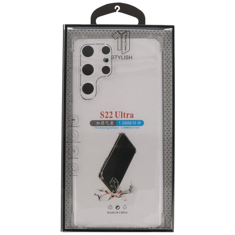 Funda de TPU a prueba de golpes para Samsung Galaxy S22 Ultra transparente