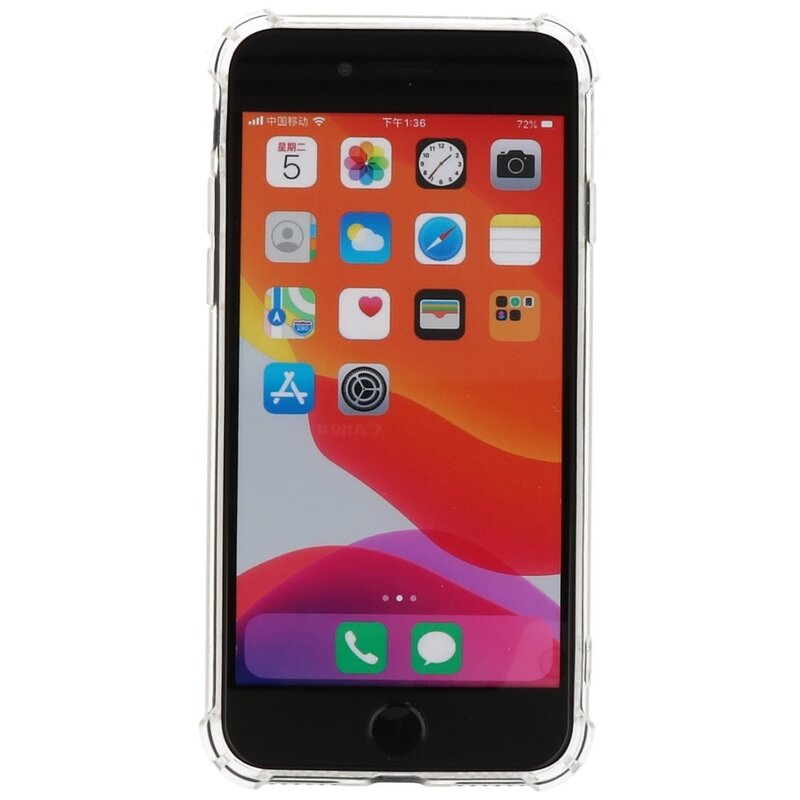 Schokbestendig TPU hoesje voor iPhone 8 - 7 - SE 2020 Transparant