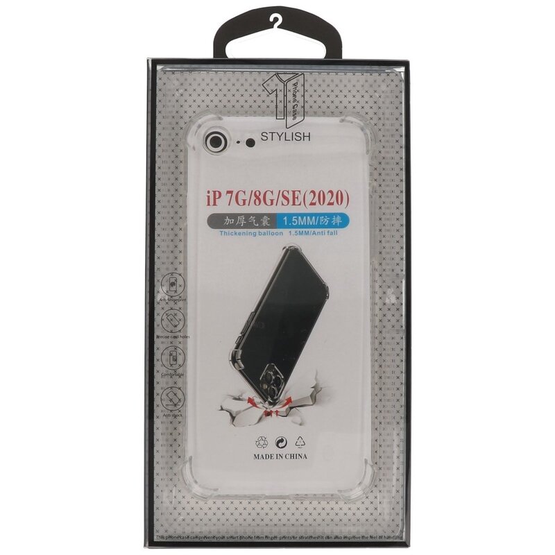 Stødsikker TPU-cover til iPhone 8 - 7 - SE 2020 Gennemsigtig