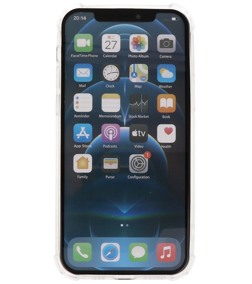 Stødsikker TPU-cover til iPhone 12 Pro Gennemsigtig