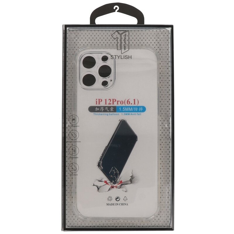 Schokbestendig TPU hoesje voor iPhone 12 Pro Transparant