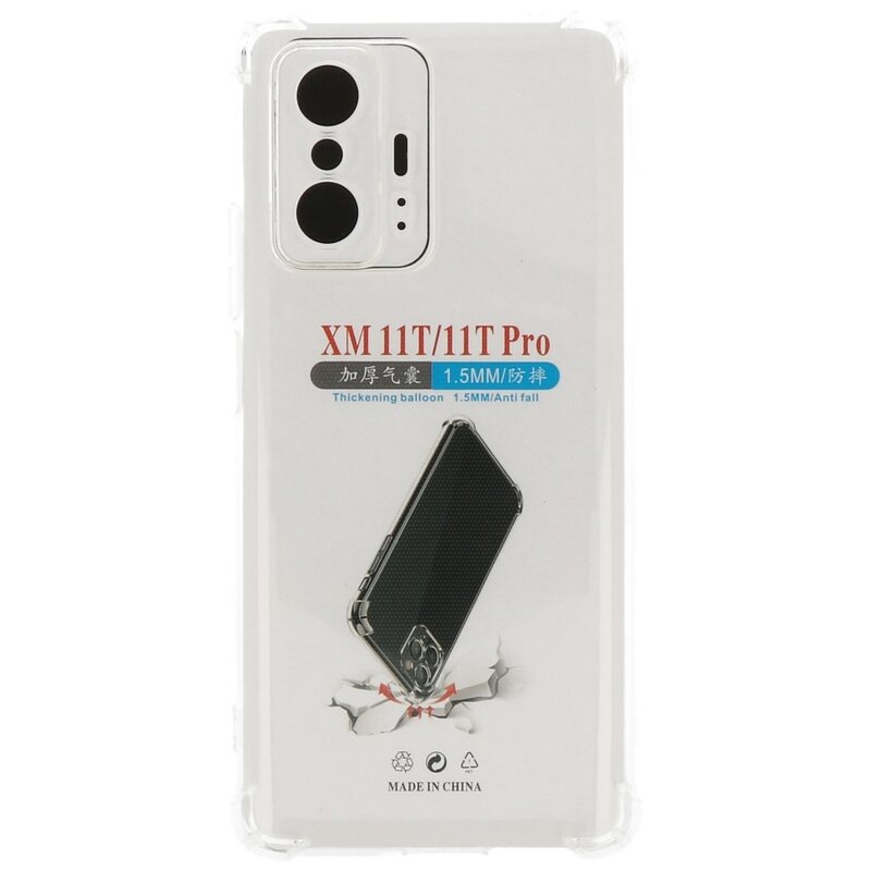 Stødsikker TPU-cover til Xiaomi Mi11T -Mi11T Pro Transparent