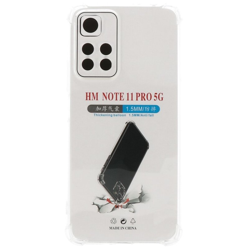 Custodia in TPU antiurto per Redmi Note 11 Pro - Plus 5G trasparente