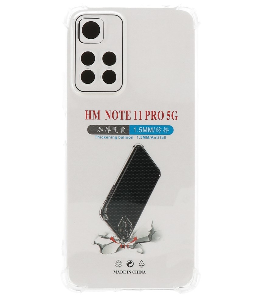 Schokbestendig TPU hoesje voor Redmi Note 11 Pro - Plus 5G Transparant