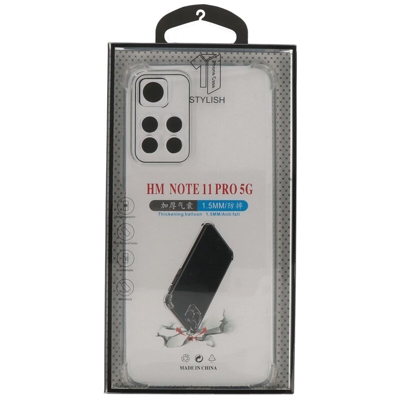 Shockproof TPU Case for Redmi Note 11 Pro - Plus 5G Transparent