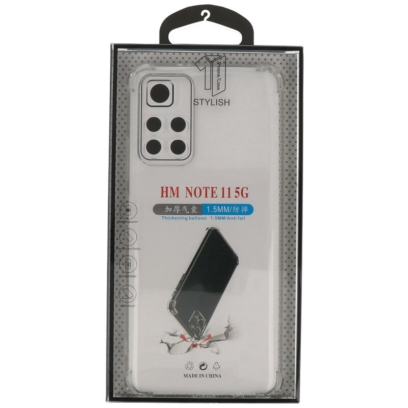 Custodia in TPU antiurto per Redmi Note 11 5G trasparente