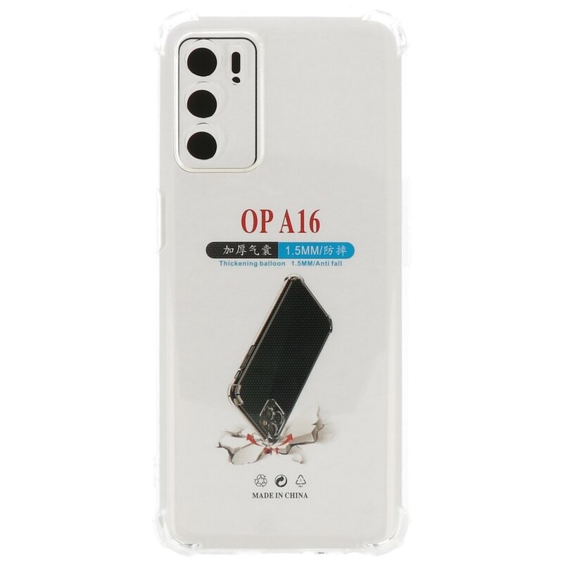 Funda de TPU a prueba de golpes para Oppo A16 transparente