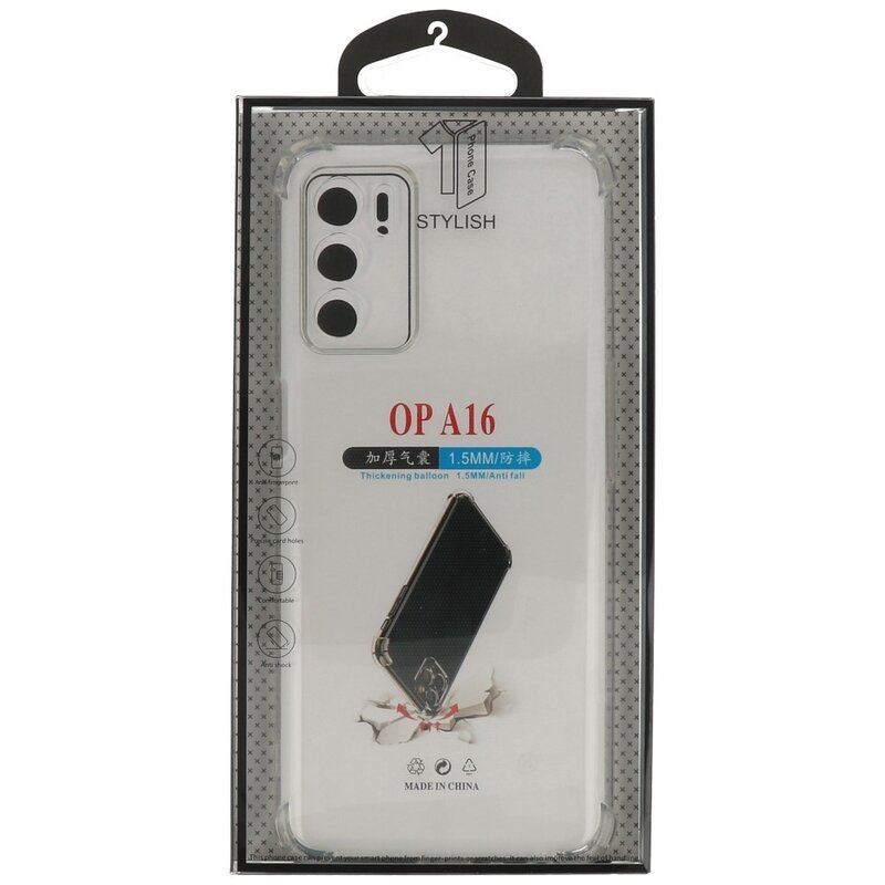 Funda de TPU a prueba de golpes para Oppo A16 transparente