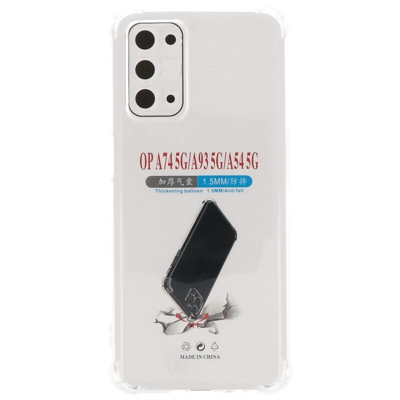 Funda de TPU a prueba de golpes para Oppo A74 5G Transparente