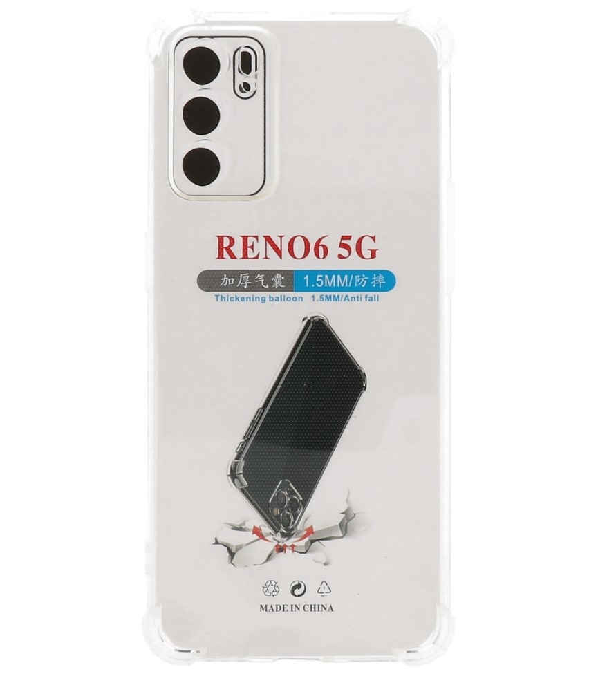 Custodia in TPU antiurto per Oppo Reno 6 5G trasparente