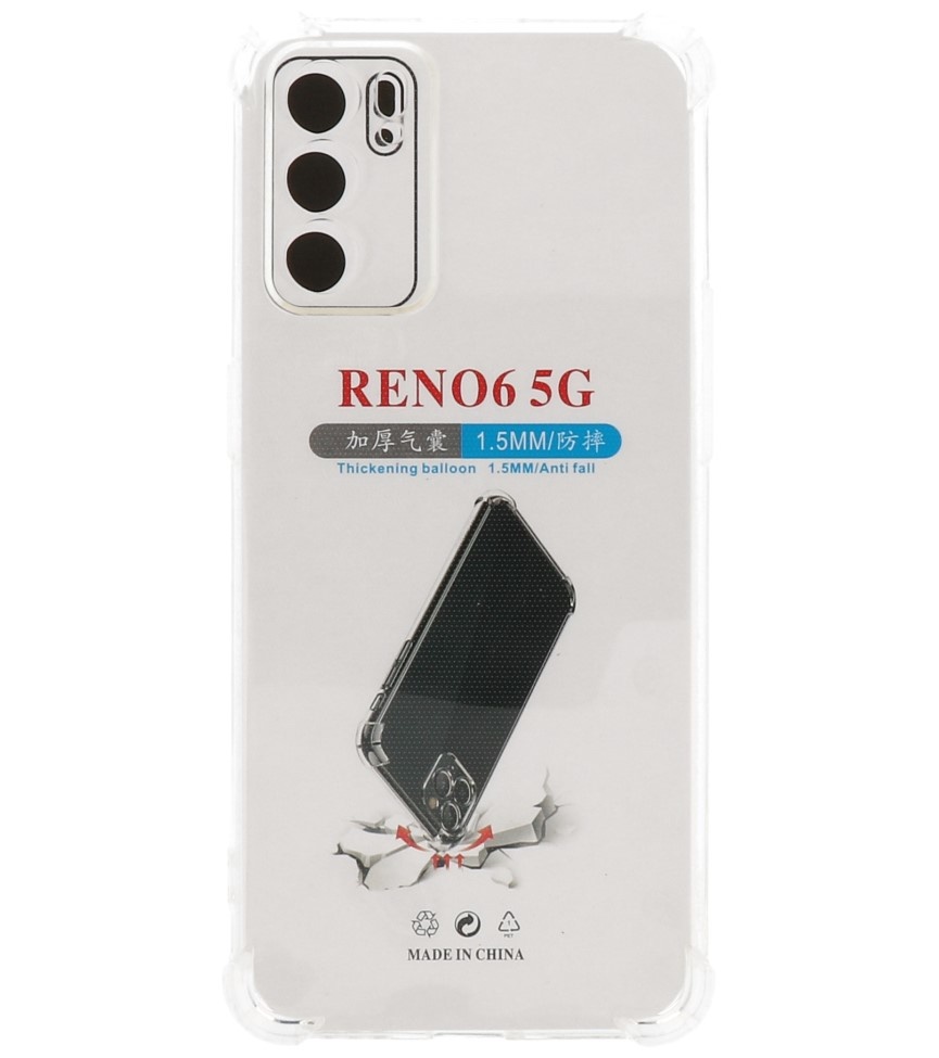 Schokbestendig TPU hoesje voor Oppo Reno 6 5G Transparant
