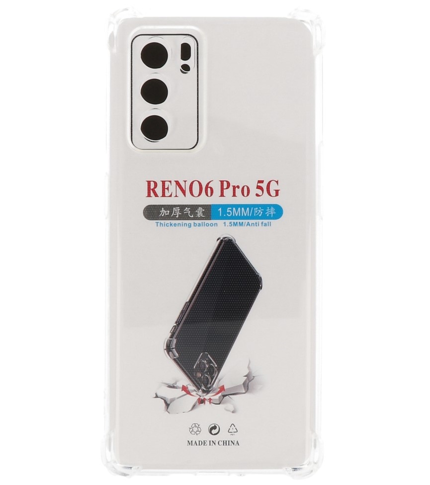Schokbestendig TPU hoesje voor Oppo Reno 6 Pro 5G Transparant