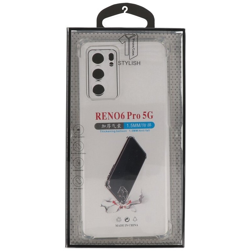 Shockproof TPU Case for Oppo Reno 6 Pro 5G Transparent