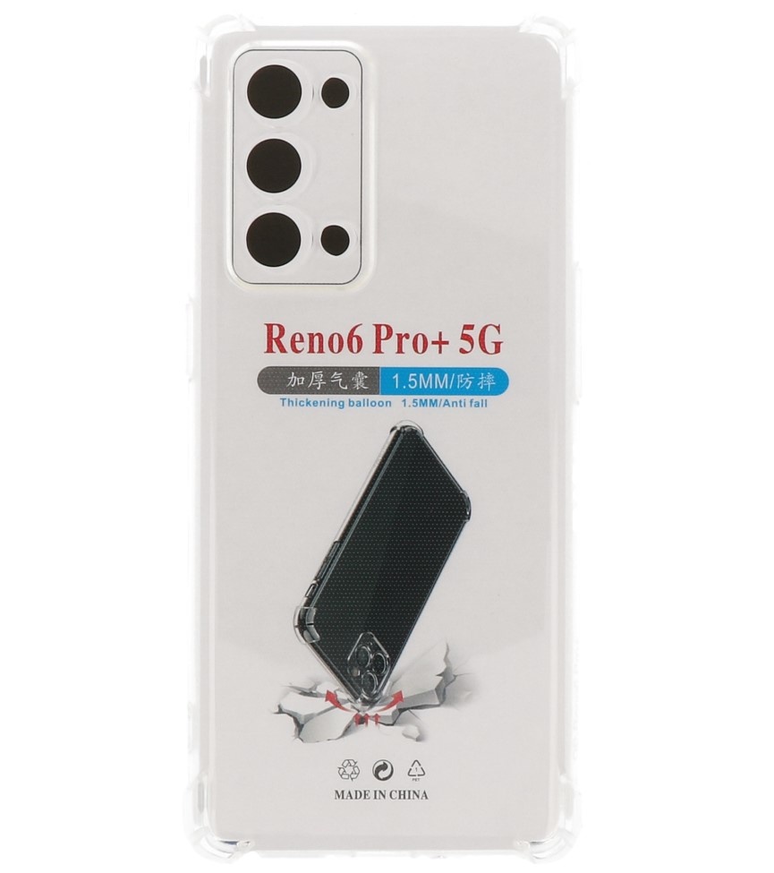 Coque en TPU antichoc pour Oppo Reno 6 Pro Plus 5G Transparent