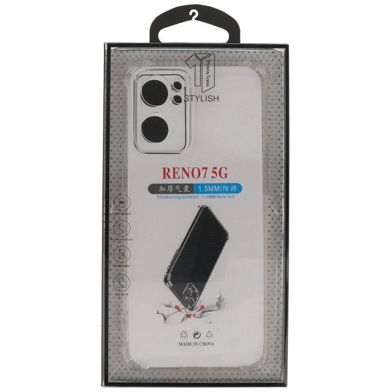 Stødsikker TPU-cover til Oppo Reno 7 5G Transparent