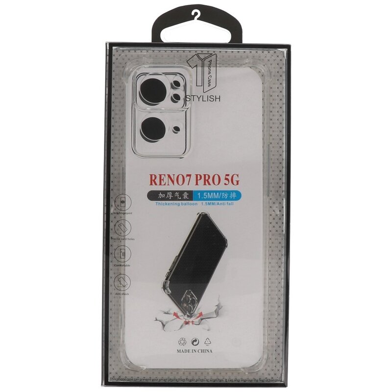 Shockproof TPU Case for Oppo Reno 7 Pro 5G Transparent