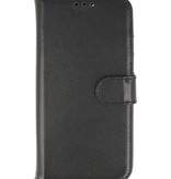 Echt Lederen Hoesje Wallet Case voor iPhone 13 Mini Zwart