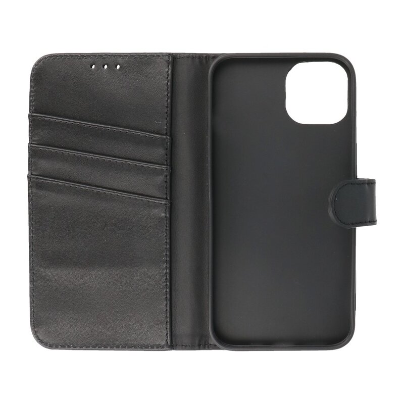 Genuine Leather Case Wallet Case for iPhone 13 Mini Black