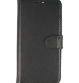 Étui portefeuille en cuir véritable pour iPhone 13 Pro Noir